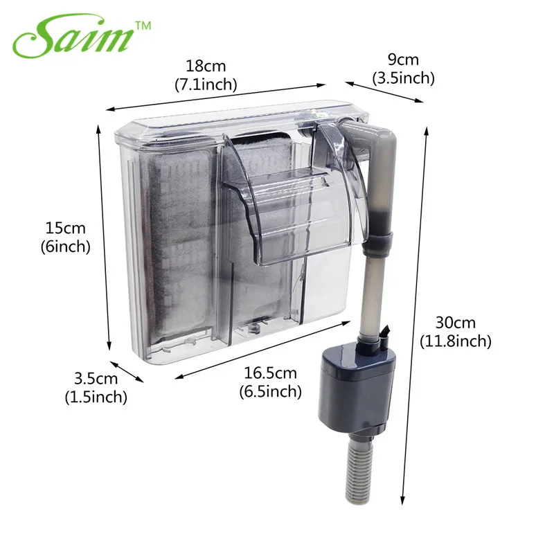 4.5W Filter B Саим аквариум фильтр Внешний подвесной фильтр аквариум Submersibl 3-в-1 Мощность фильтр водопадный аквариум воздушный насос инструмент - Цвет: 4.5W Filter B