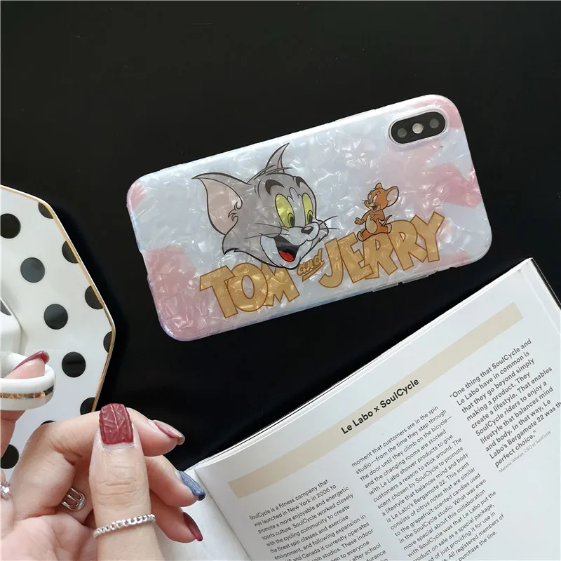 Забавный чехол для телефона с милым мультяшным котом и мышкой том Джерри iphone 7 Puls