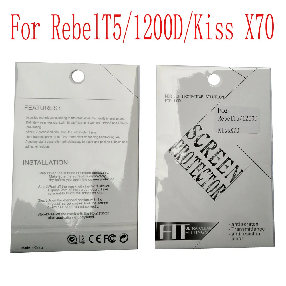 2 шт. защитная пленка для камеры Canon 1DX MARK II 5D 6D 50D 60D 70D 77D 80D 200D Rebel T5 1200D Kiss X70|Защита