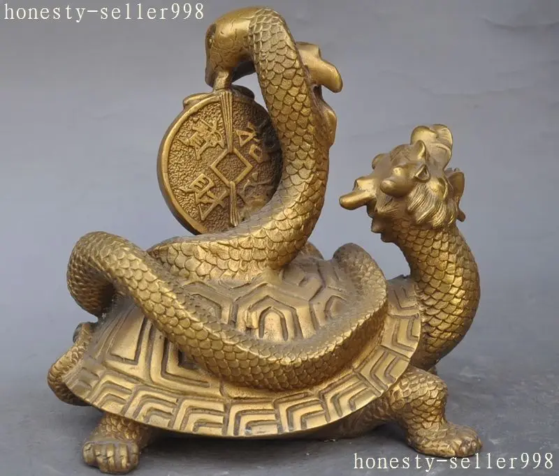 8 &quotКитайский латунный феншуй счастливое богатство змея злой Дракон Черепаха