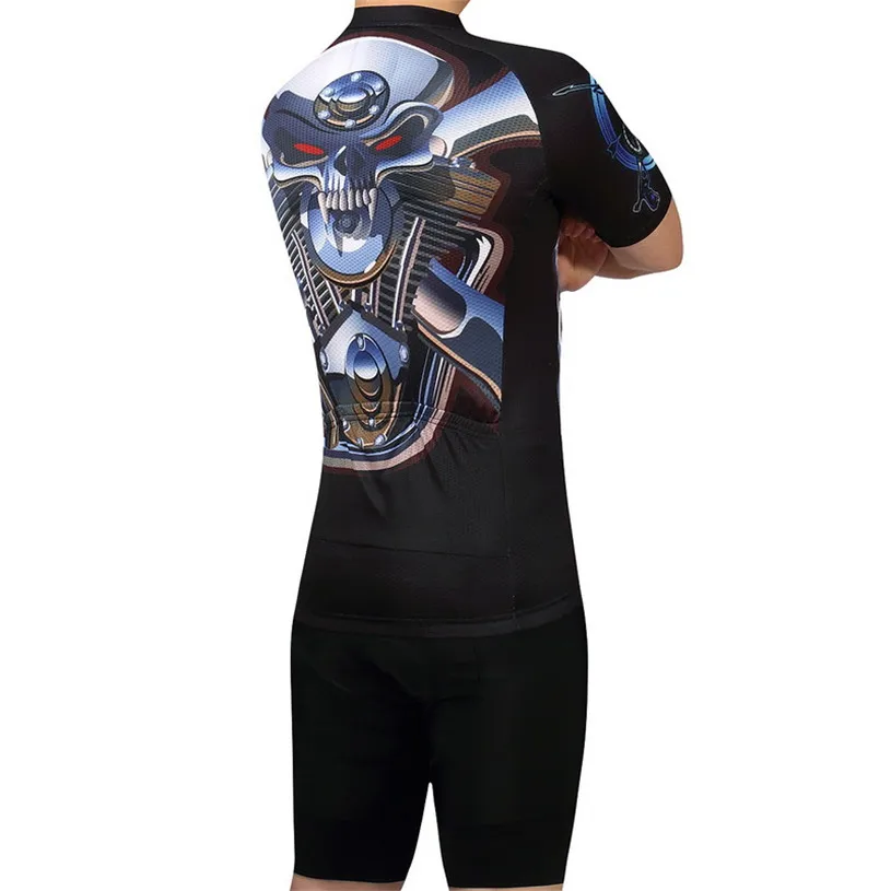 

Teleyi Print Skull Cycling Jersey Breathable Short Sleeve Bicycle Clothing Ropa Ciclismo mtb Road Bike Jersey Clothes Cycle Wear
