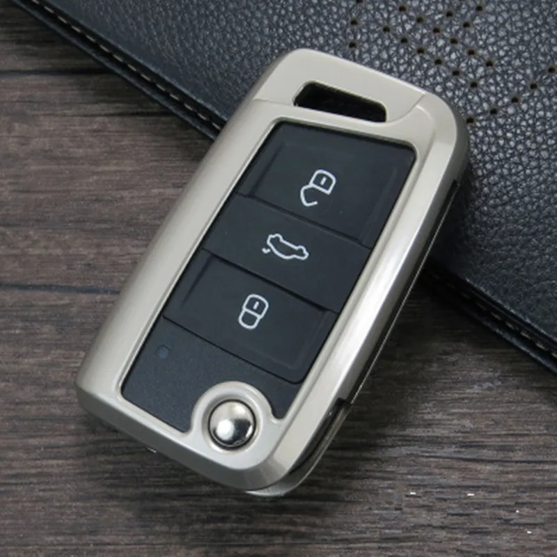 Цинковый сплав кожаный чехол для ключей для VW Golf 7 mk7 Skoda Octavia A7 Polo Key Portect чехол автомобильные аксессуары