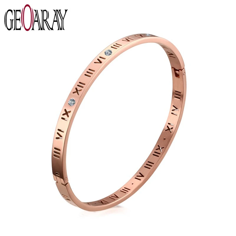 Geoaray Роман Количество Дизайн манжета Для женщин мужчин розовое золото