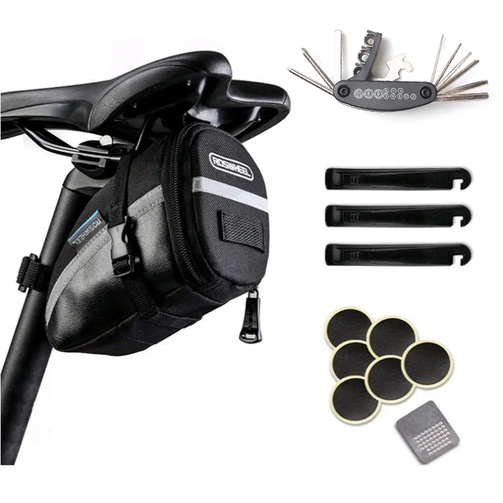 

Bicycle Saddle Bag With Glue-Free Tire Repair Tool Set Bike Tail Bag Rear Seatpost MTB Bike Bag For Cycling Bicycle Accessories