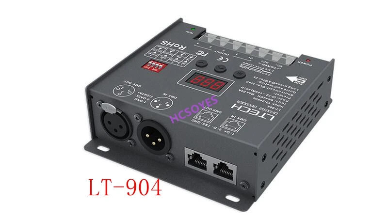 LTECH LT 903/LT 903 DIP/LT 904/LT 904 905 DMX/DMX512 декодер драйвера 8A * 3CH 576 W XLR 3/RJ45 Порты и разъёмы led RGB