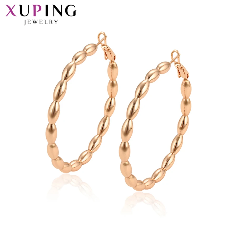 Xuping, Розовая позолота, цветные, Классические, модные, большие серьги-кольца для женщин, элегантные ювелирные изделия, подарок на день матери, ss133.4-97389