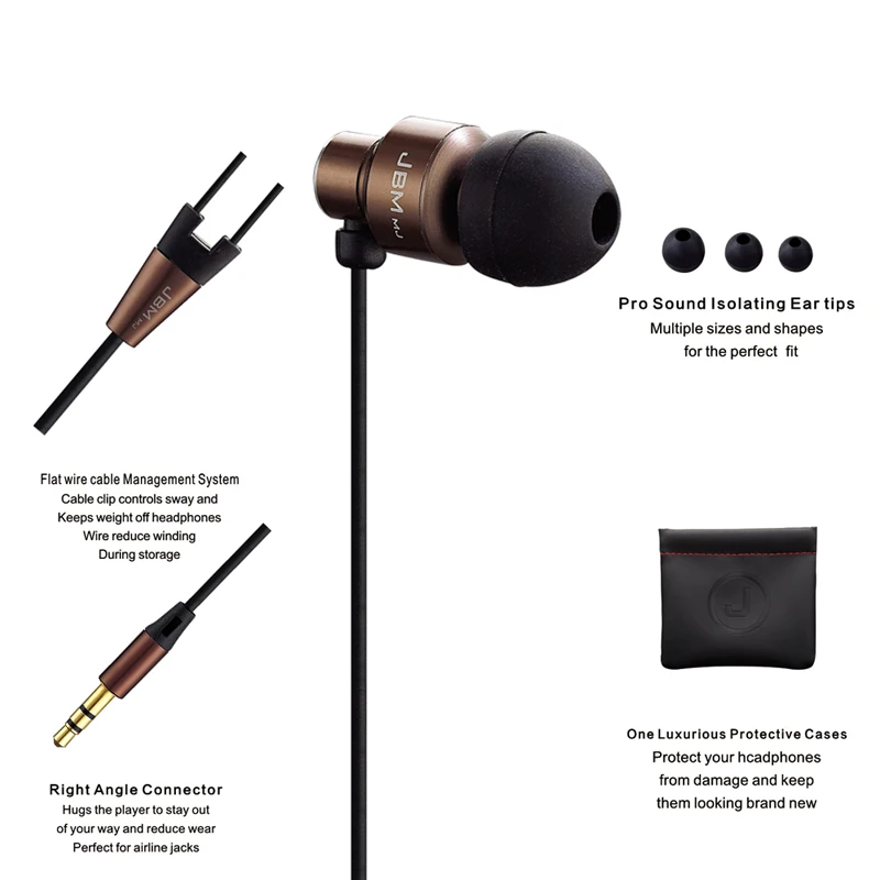 JBM MJ8600 профессиональные наушники-вкладыши для телефона MP3 стерео Бас Наушники Проводная гарнитура