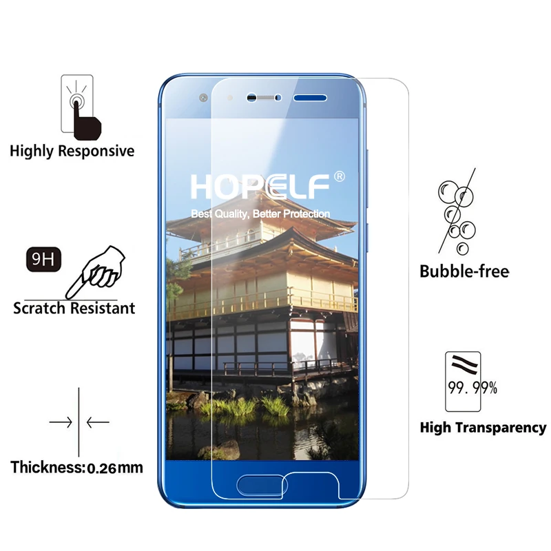 3 шт. закаленное Стекло для Huawei Honor 9 Экран протектор H 2.5D защита телефона Плёнки