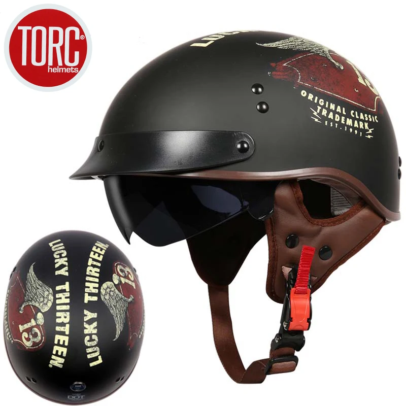 Оригинальный шлем TORC T 55 moto rcycle винтажный Ретро Скутер полушлем с внутренним