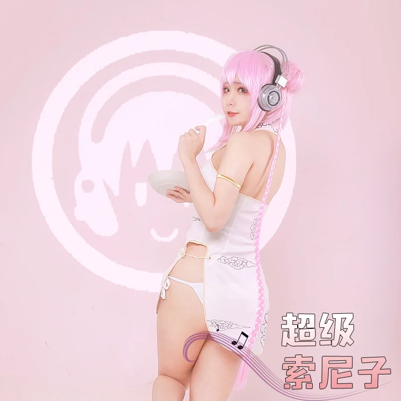 2018 Горячая Аниме Супер Sonico Косплей SUPERSONICO Костюм Cheongsam женское сексуальное нижнее