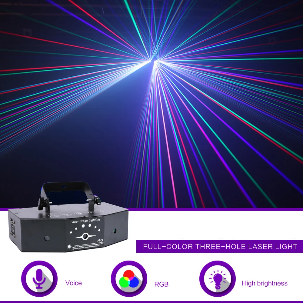 

Sharelife Red Green Blue RGB Beam Network DMX Laser Light Home Gig DJ Festival Party Club Projector Stage Lighting Sound Auto H3