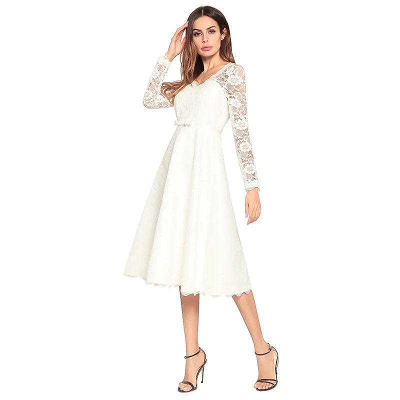 Black and white color lace patchwork summer dress An elegant generous vintage flower Embroidery long | Женская одежда