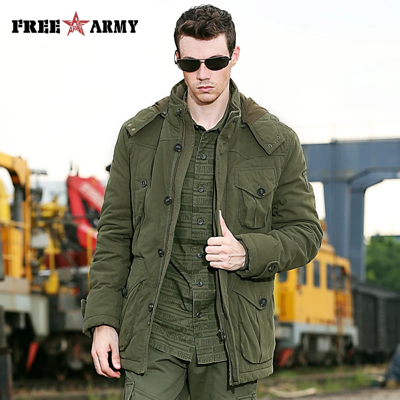 Brand Quality Hooded Jacket Men Winter Thicken Coat Hat Detachable Solid Cotton Jacket Men's Parkas Outwear Plus Size Ms-001