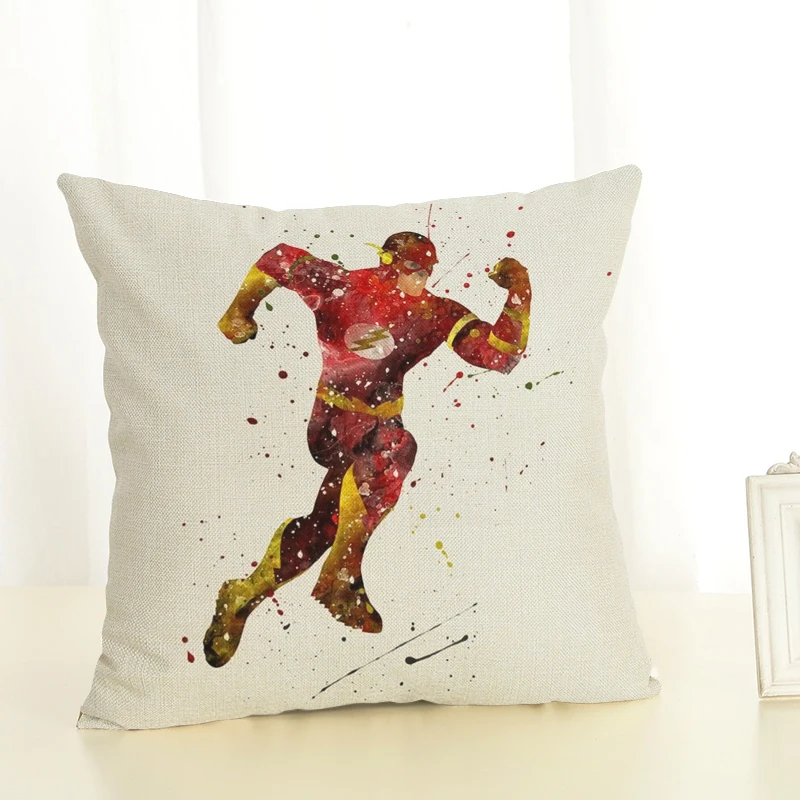 RECOLOUR marvel super hero Супермен Лен Пледы Подушки квадратный Чехлы для подушек домашний декор cojines decorativos para диван