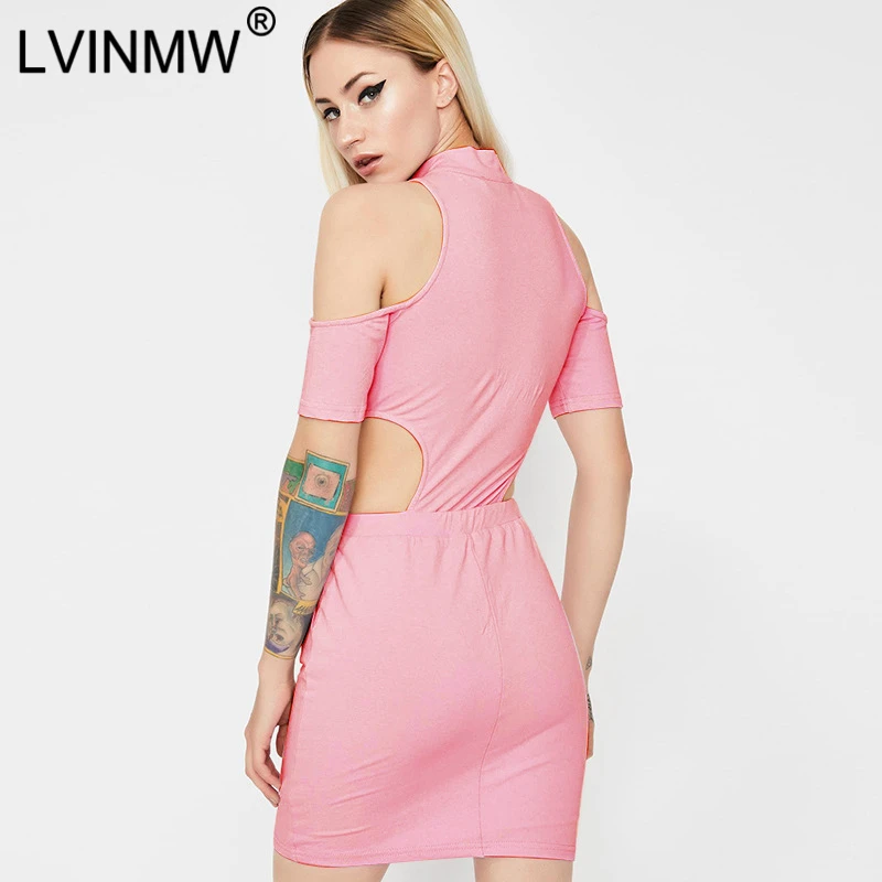 Фото LVINMW пикантные трикотажные Кнопка глубоким v образным вырезом Bodycon платье 2019 Лето LVINMW пикантные трикотажные Кнопка глубоким v образным вырезом Bodycon платье 2019 Лето