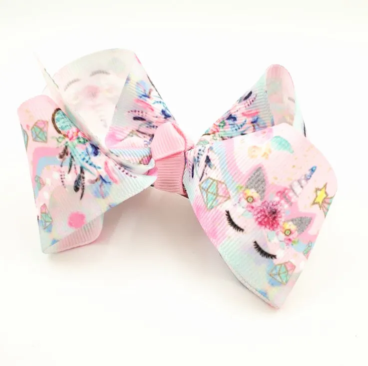 Kimmy 32pcs Free shipping 4" ABC hair bows Boutique Girl clips Unicorn Hairbow | Аксессуары для одежды