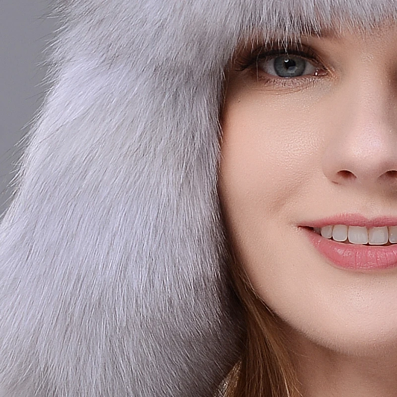 Зимняя женская меховая шапка защищает уши шапки зимняя Лыжная теплая кожа с