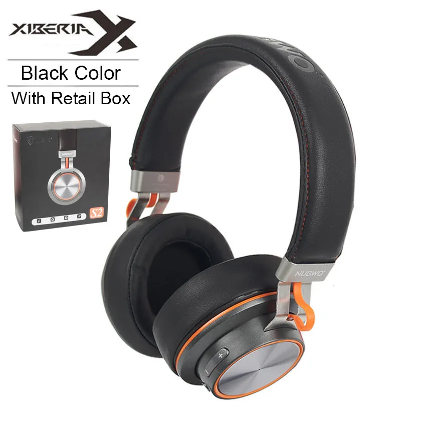 Black with RetailBox XIBERIA Nubwo бренд Bluetooth гарнитура шлем беспроводные стерео Hifi наушники с микрофоном громкой связи звонки для iPhone Xiaomi - Цвет: Black with RetailBox