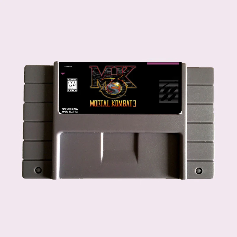 Высококачественная 16 битная игровая карта Mortal Kombat 3 NTSC Big Gray для игровой версии