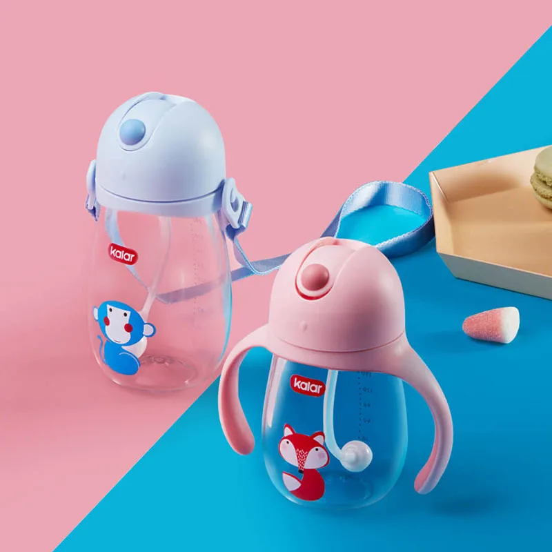 Xiaomi каларского милые дети бутылка воды BPA бесплатно Triatan с трубочкой детский