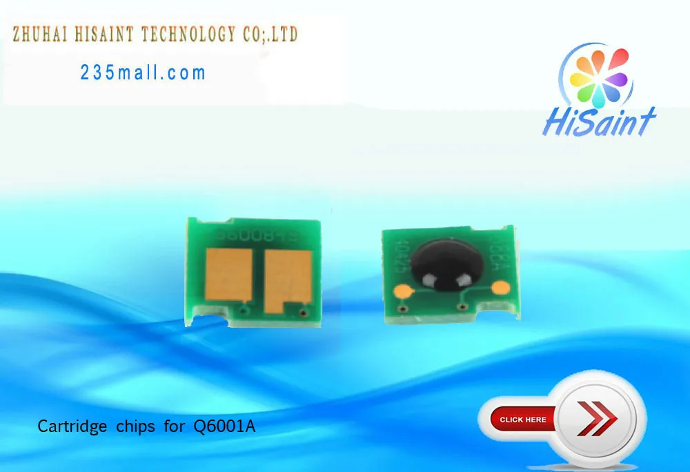 Q6001A тонер-картридж чип для HP Цвет LaserJet 1600/2600N/2605/124a CM1017 синие фишки голубой |