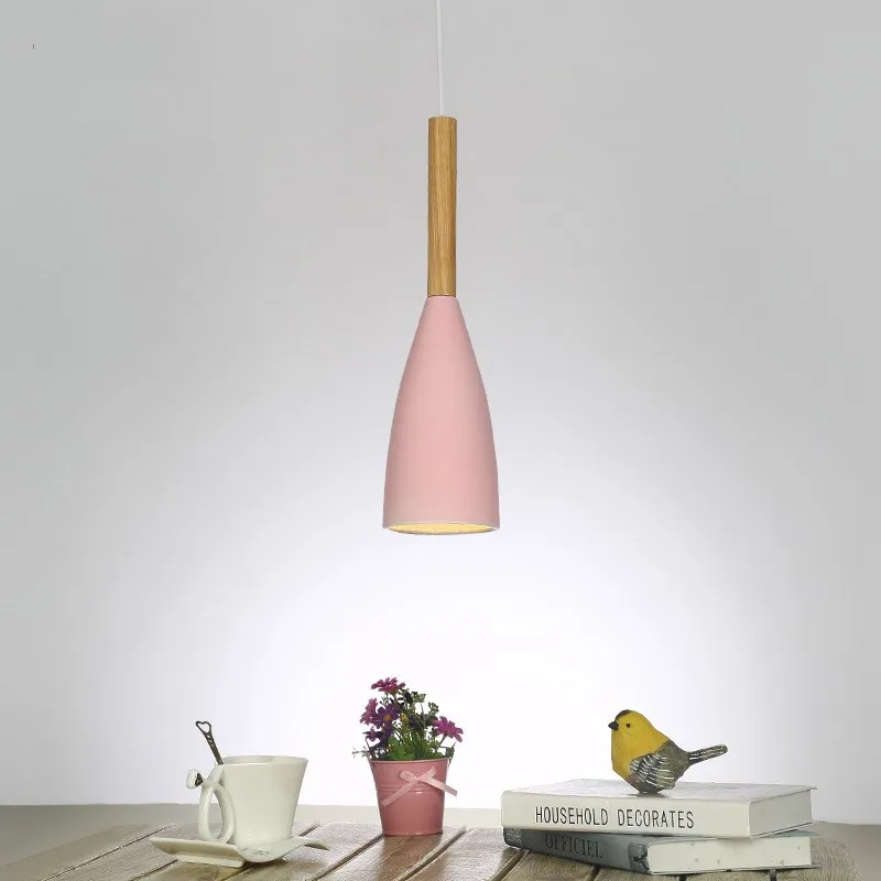 

Nordic Postmodern art pendant lamp Bar counter restaurant Cafe bookstore living room wood Decoration E27 Lamp Free Shipping