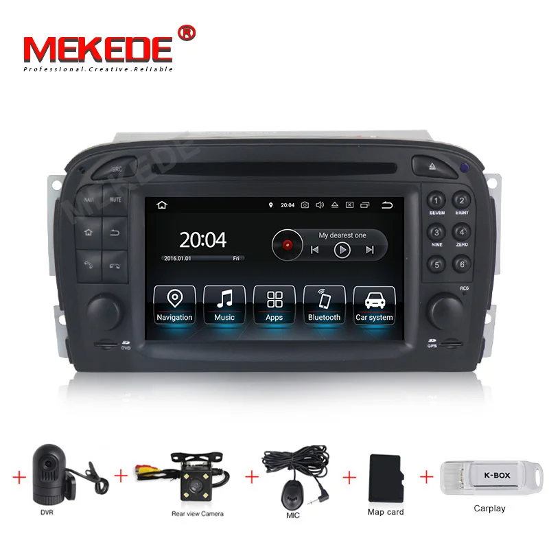 camera DVR carplay Mekede android 9,0 Автомобильный gps навигатор Автомобильный Радио dvd-плеер головное устройство для Mercedes Benz SL R230 SL500 2001-2007 мультимедийный плеер - Цвет: camera DVR carplay
