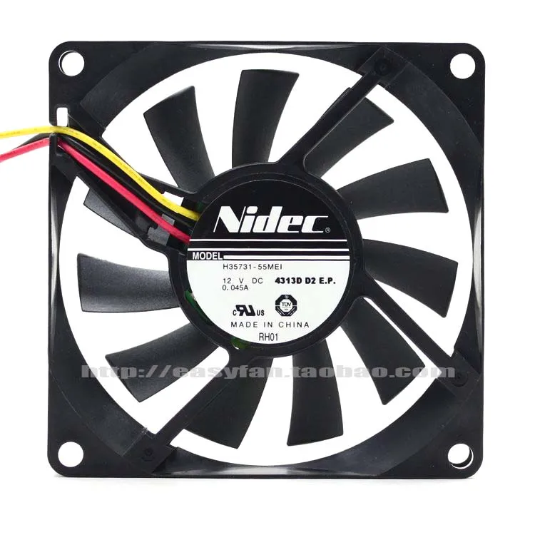 Новый NIDEC 8015 8 см ультра-тонкий тишина блок питания ATX 2 линии H35731-55MEI Вентилятор