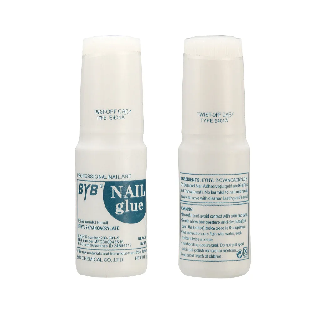 

Low Price 13g BYB Nail Art Glue with Brush Paste False Nails Tips Glitter UV Acrylic Rhinestones Decoration Nail Glue