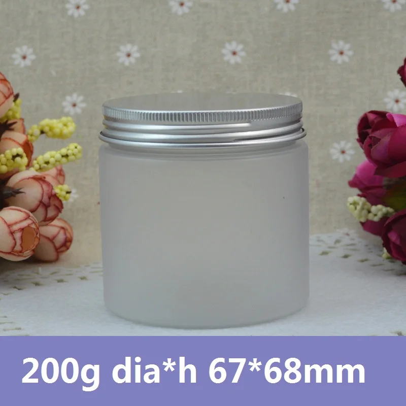 34pcs/lot 200g Aluminum Can PET Food storage 200ml Plastic Food Container 7oz Cream Jar Frosted Bottle Packaging