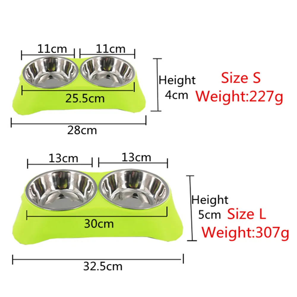 Миски KEMISIDI из нержавеющей стали для собак милая двойная миска питомцев