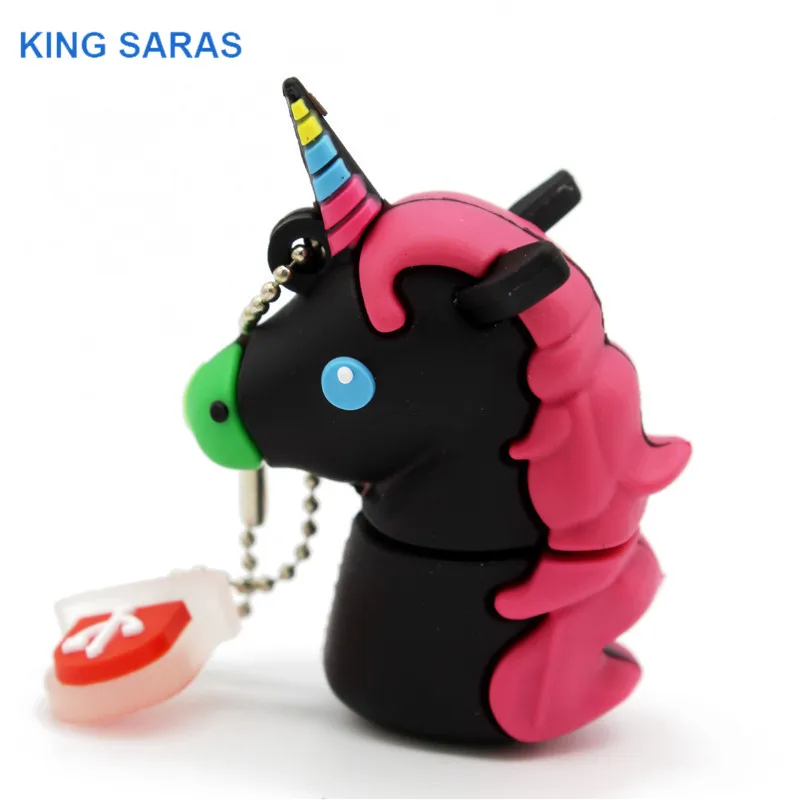 Модель usb флеш-накопителя KING SARAS cute cartoom Единорог usb 2,0 4 ГБ 8 ГБ 16 ГБ 32 ГБ 64 ГБ флешка, подарок usb
