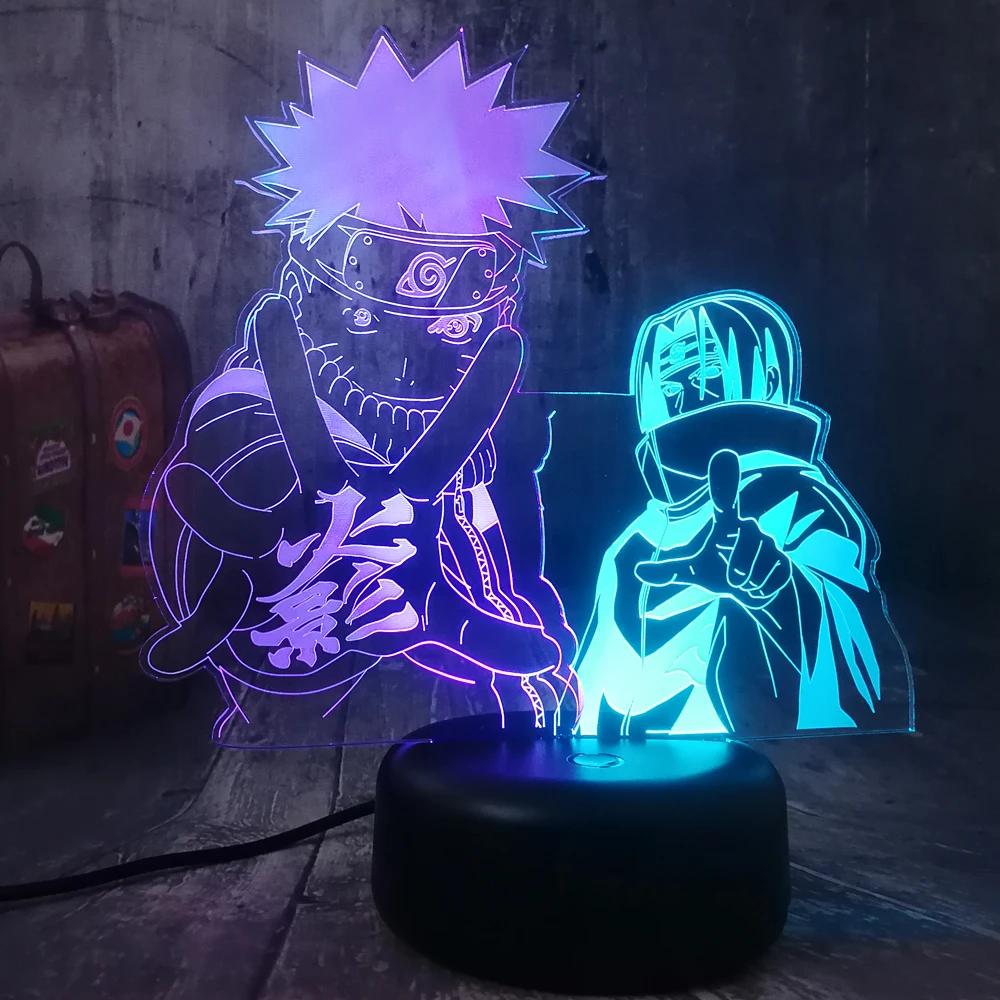 Новинка 3D светодиодный ночсветильник в стиле аниме Uchiha сасуке Узумаки Наруто