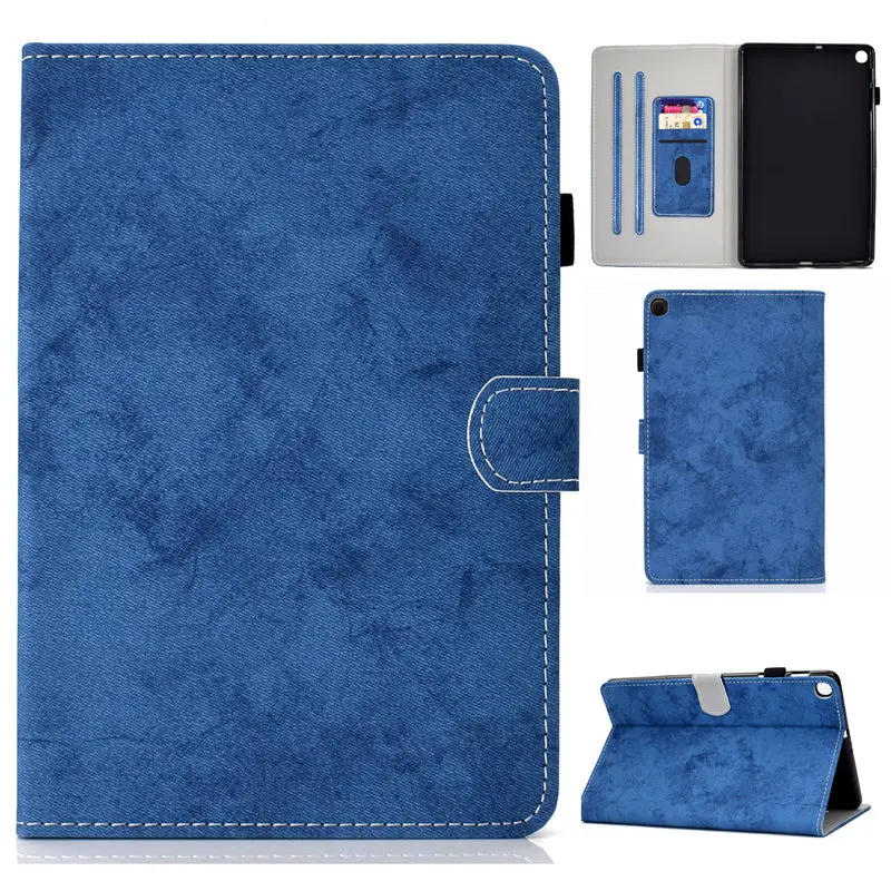 Blue SM-T515 чехол для Samsung Galaxy Tab A 10,1 T510 T515 SM-T510 чехол Funda чехол для планшета подставка оболочка Капа+ пленка+ ручка - Цвет: Blue