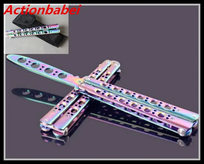 Actionbabei новый красочный игрушечный нож для тренировки радуги BALISONG металлическая