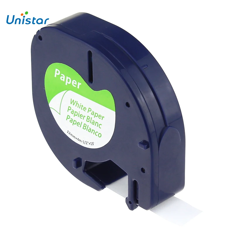 UNISTAR 2 шт совместимый с Dymo Letratag лента этикеток для принтера ленты 12 мм x 4 м 91200