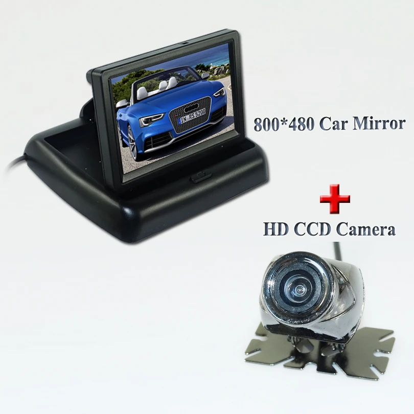 4 3 &quotАвтомобильный монитор + Металлическая Автомобильная камера заднего вида 170
