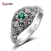 szjinao holy bague 3ct russian flower emerald ring 925 solid sterling silver set bohemia best brand jewelry for women