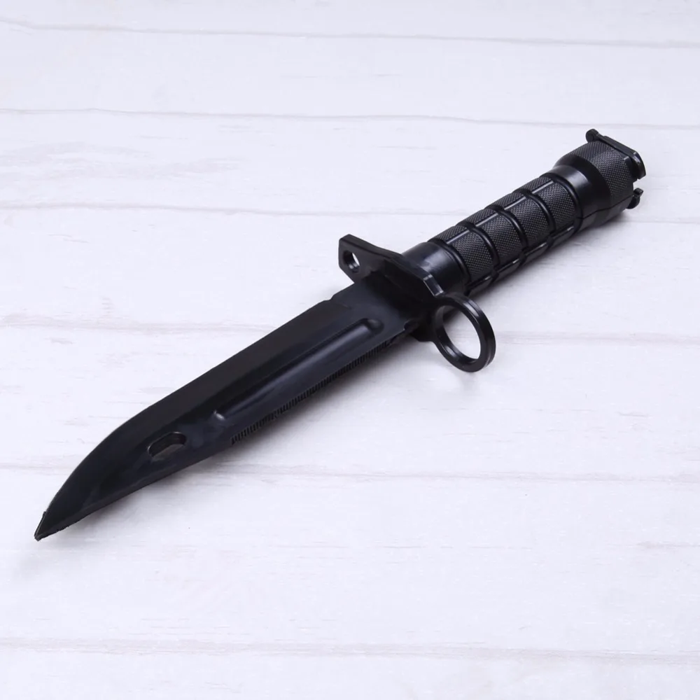 30 см M9 Тактический пластмассовый нож меч подарок на день рождения игрушечный нож CS CF Косплей резиновый нож модель черный для выживания на открытом воздухе