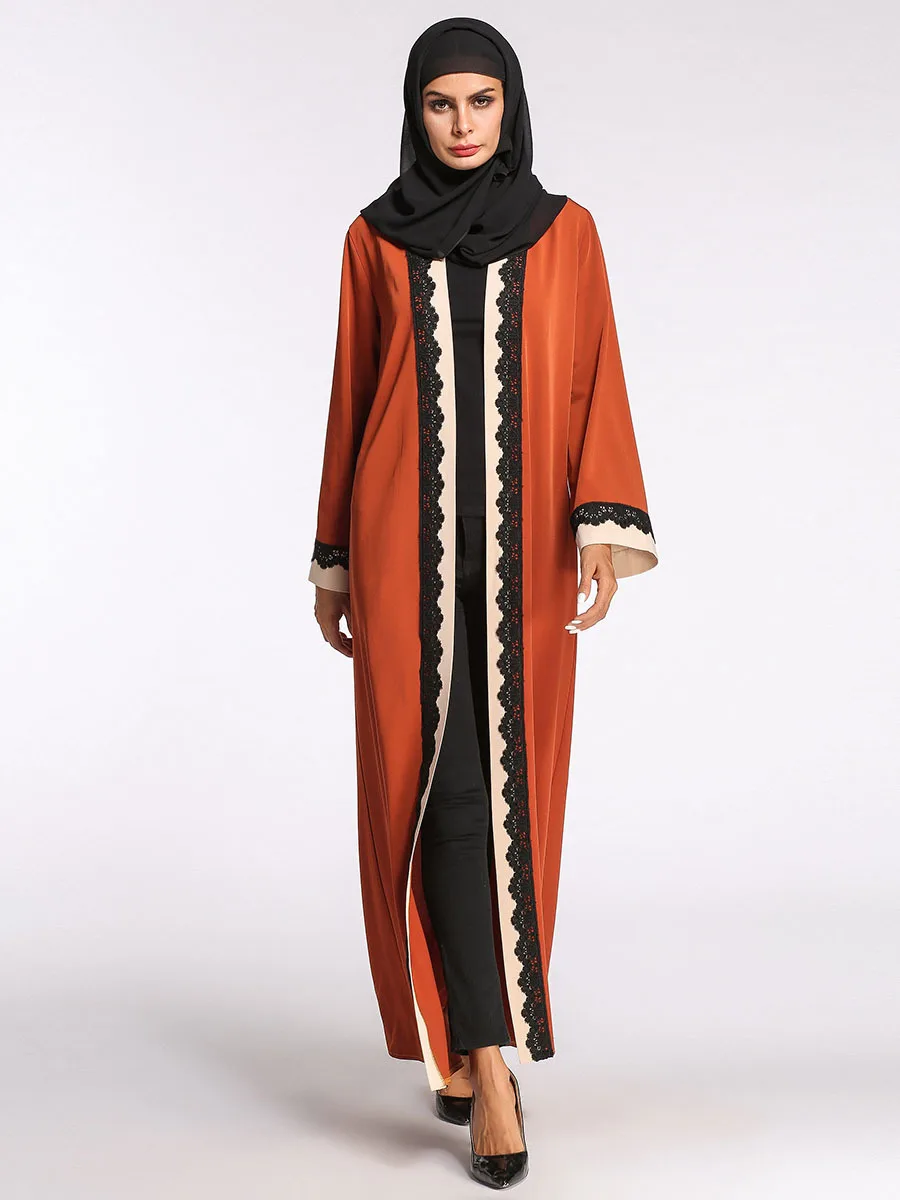 Мусульманские Абайи женская мусульманская одежда кардиган Caftan турецкий черный