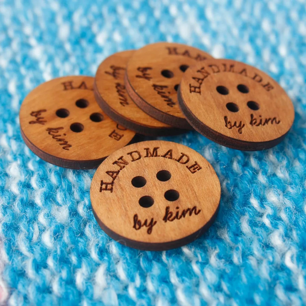 Wooden Buttons, Personalised buttons, buttons for handmade, knitting (MK002)