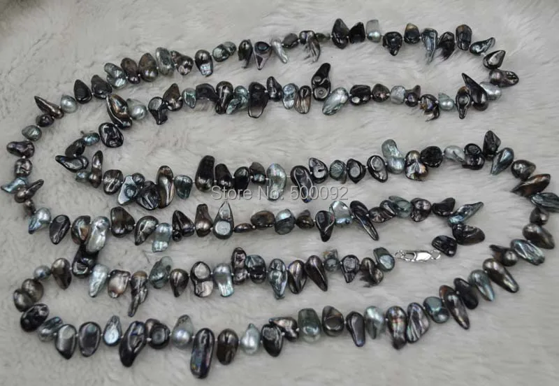 Бесплатная доставка 58 &quotдлинное черное и серое блистерное ожерелье с