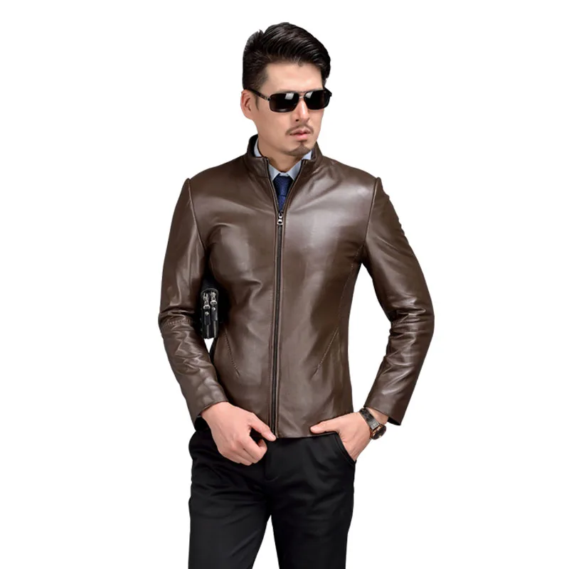 AIBIANOCEL 100% овечья кожа мужские Куртки из натуральной кожи Jaqueta De Couro Masculina