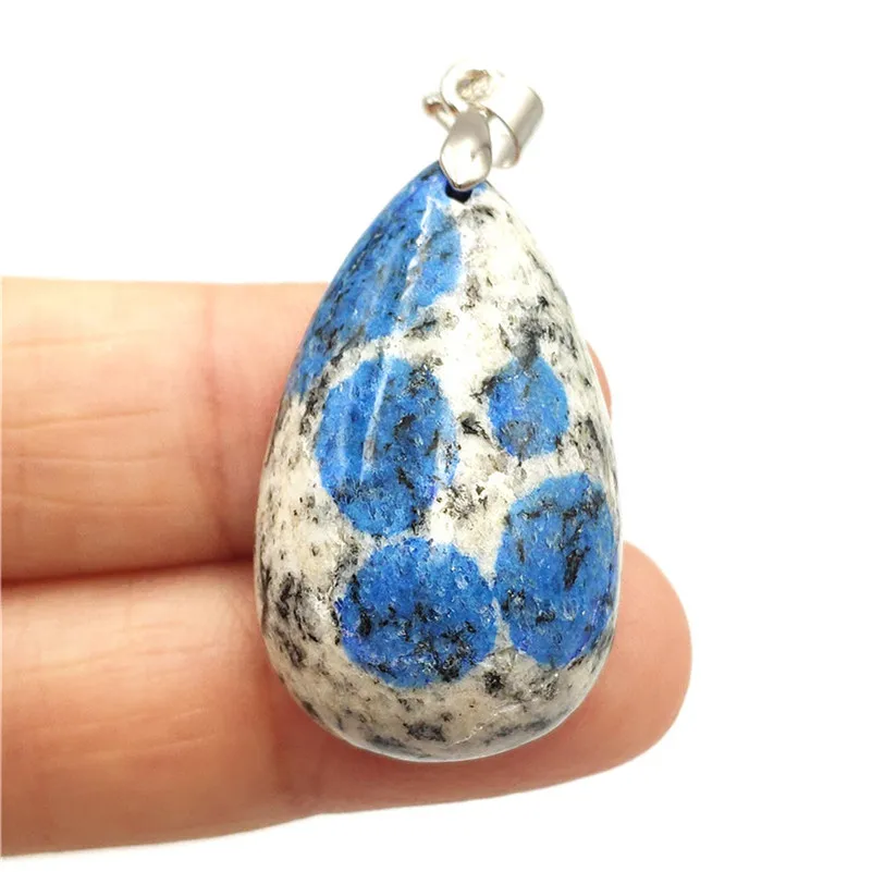 Natural K2 Blue Pendant Stone Women Party Anniversary 31x19x10mm Crystal Healing AAAAA Fashion Necklace Jewelry | Украшения и