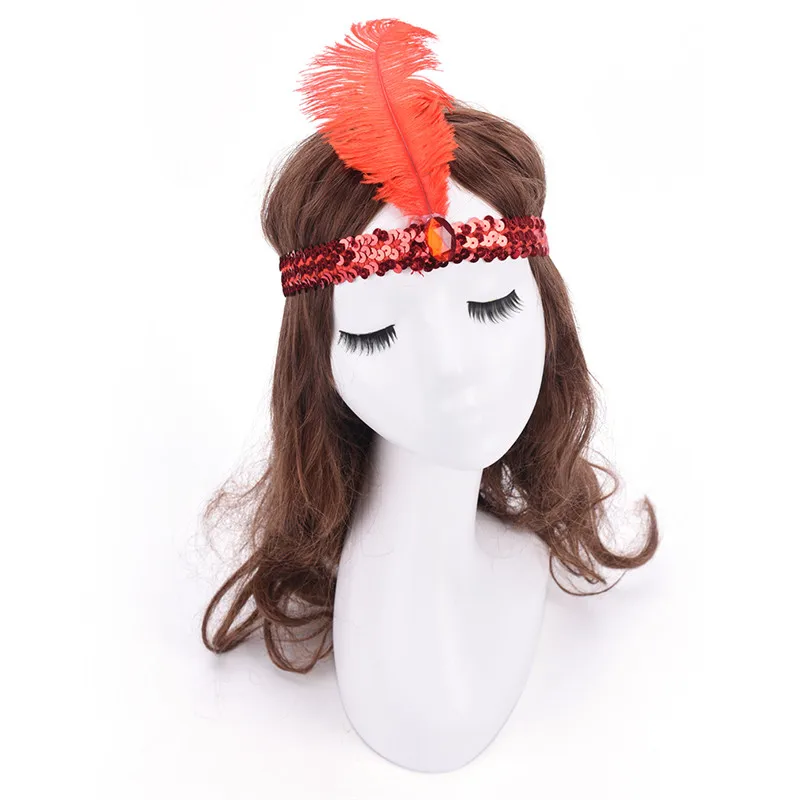 1 шт. головная повязка на голову с перьями забавная блестящая вечерние