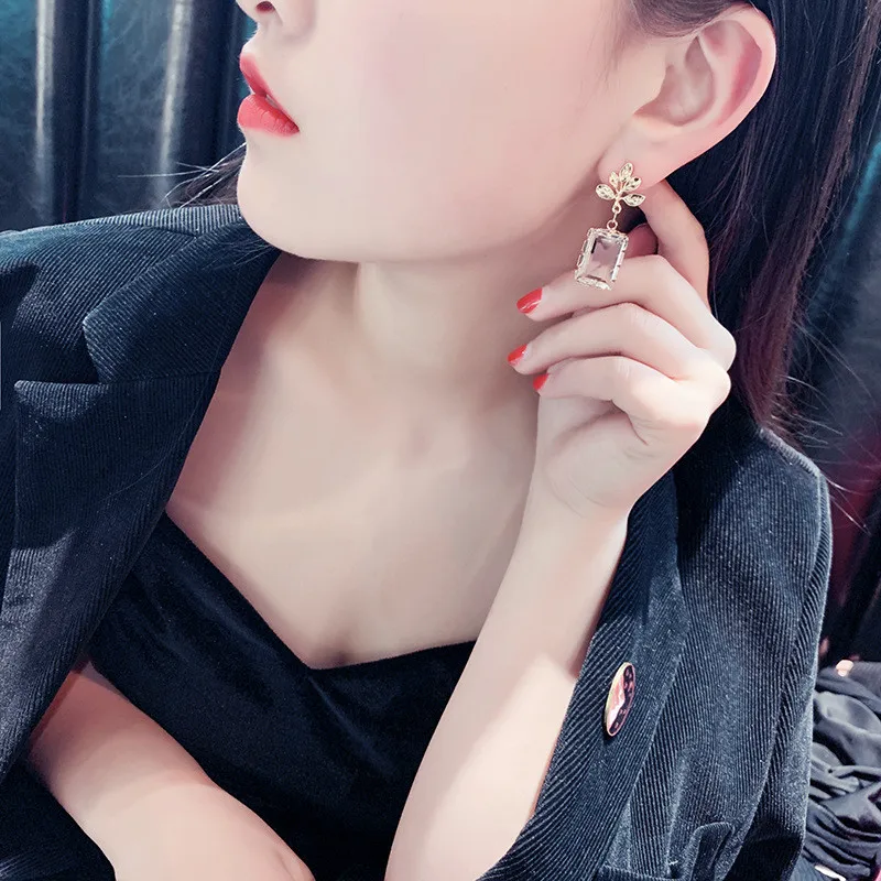 FYUAN сплав лист геометрические Висячие серьги для женщин Bijoux Капля воды