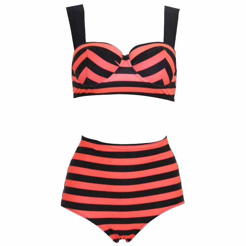 Женский купальник с завышенной талией Raintropical бикини размера плюс в винтажном