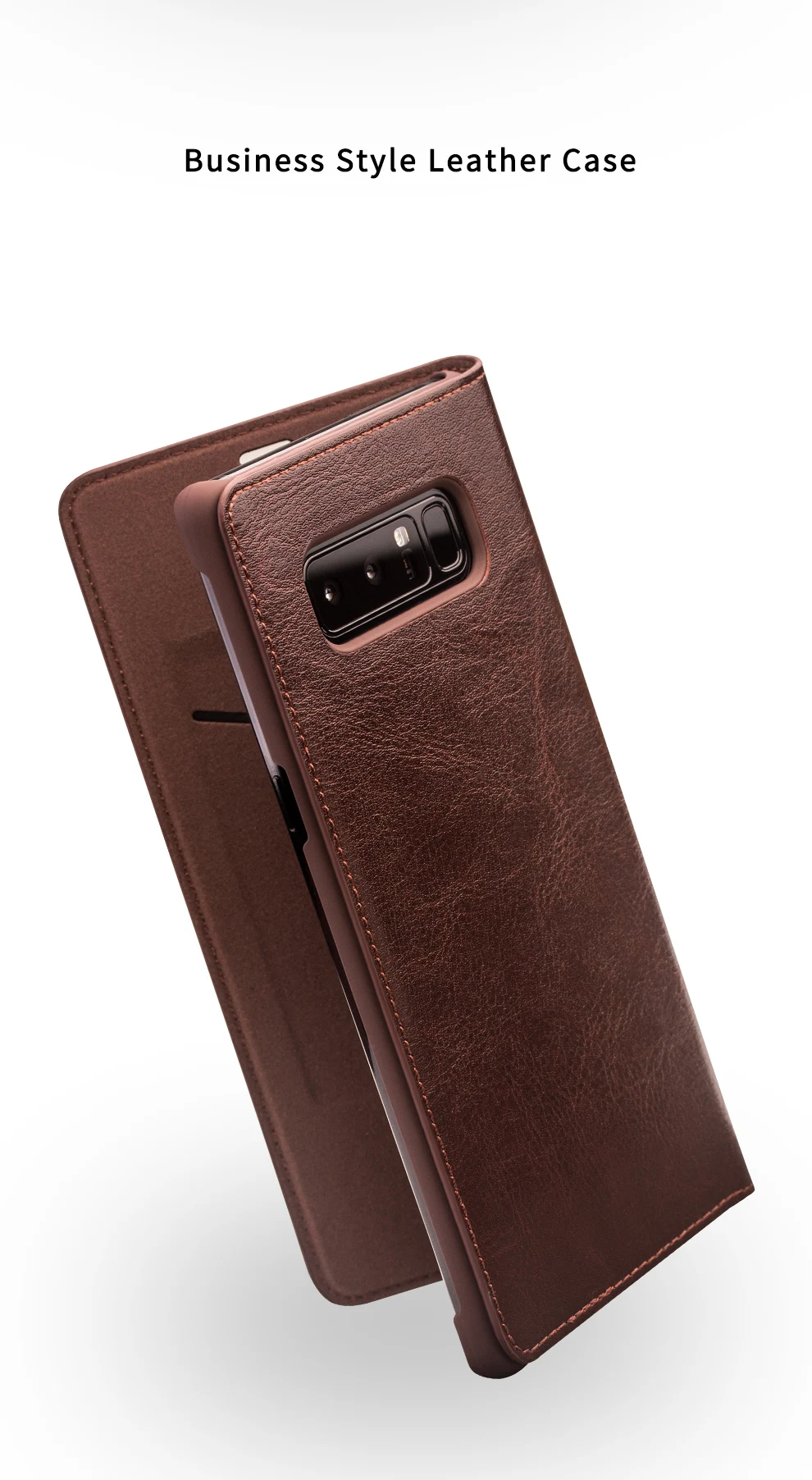 QIALINO, Модный чехол из натуральной кожи для samsung Galaxy Note 8, роскошный Ультратонкий чехол со слотом для карт, для samsung note 8, 6,3 дюймов