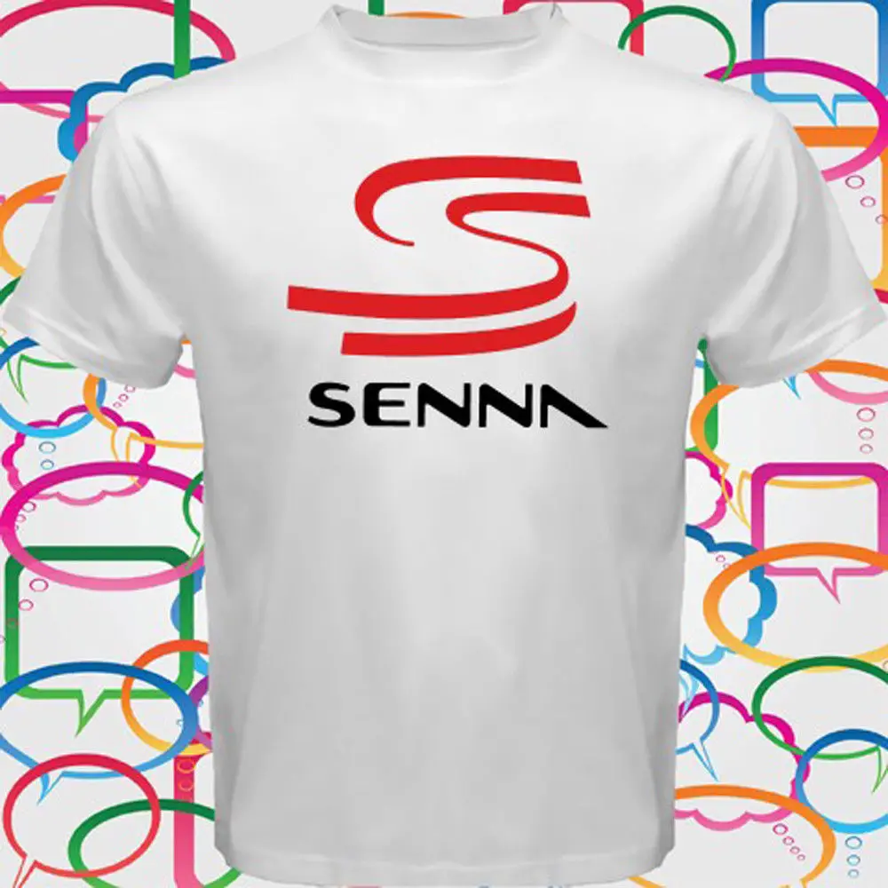 Белая мужская футболка с логотипом Legend Ayrton Senna Racing Классическая без рукавов