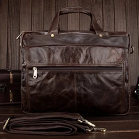 fashion men briefcase genuine leather briefcase men leather business bag portfolio office bag brief case tote laptop bag 15 6